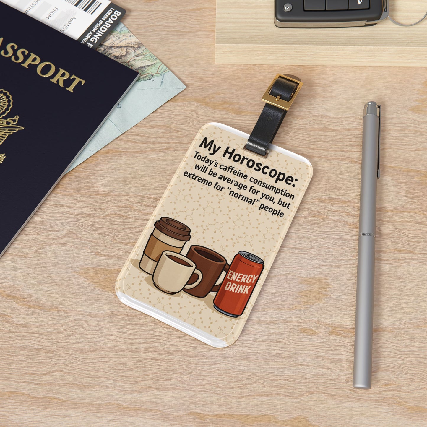 Today's Horoscope Leather Strap Luggage Tag