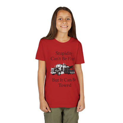 Stupidity Heavy Tow Truck Youth Unisex Short Sleeve Crewneck Tee