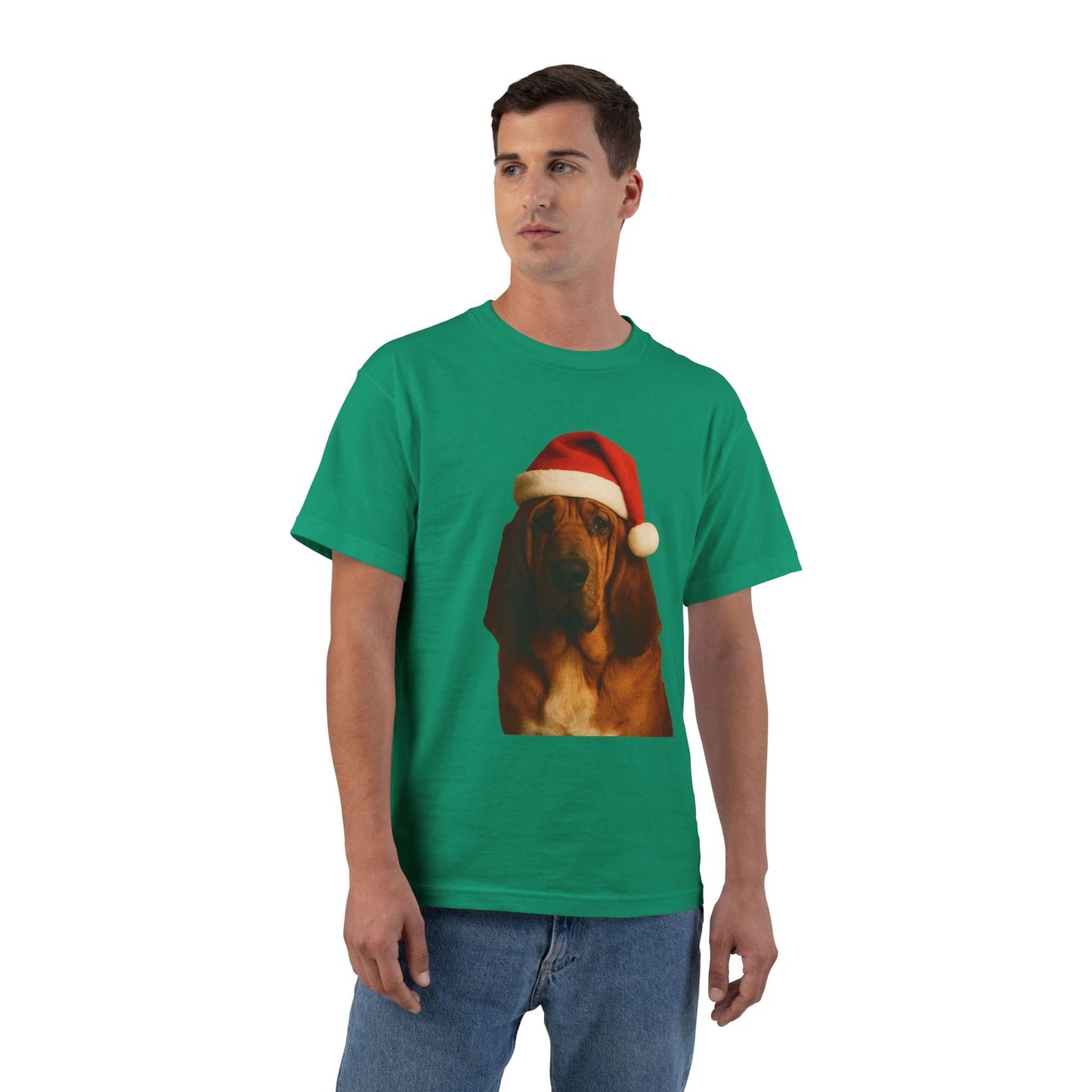 Santa Paws Bloodhound Men's Short-Sleeve Crewneck Tee