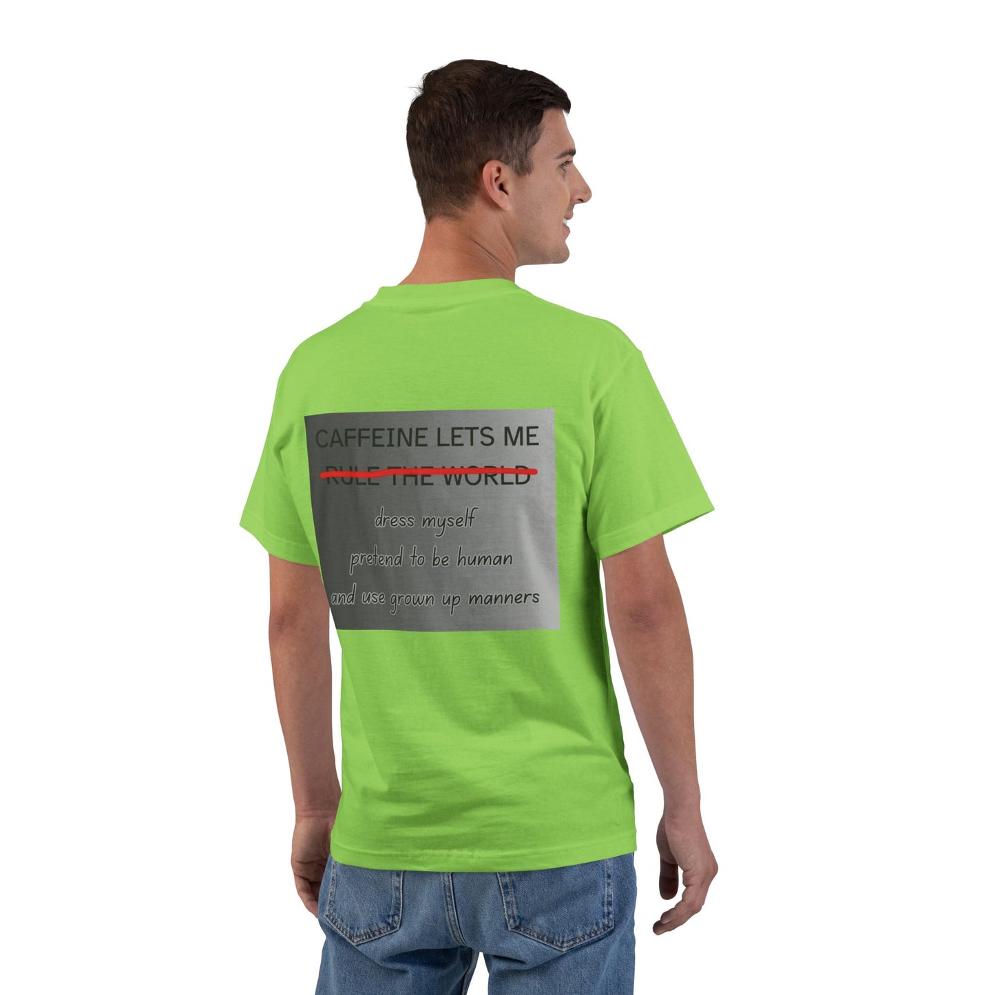Caffeine Lets Me Men's Short-Sleeve Crewneck Tee
