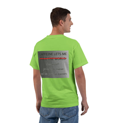 Caffeine Lets Me Men's Short-Sleeve Crewneck Tee