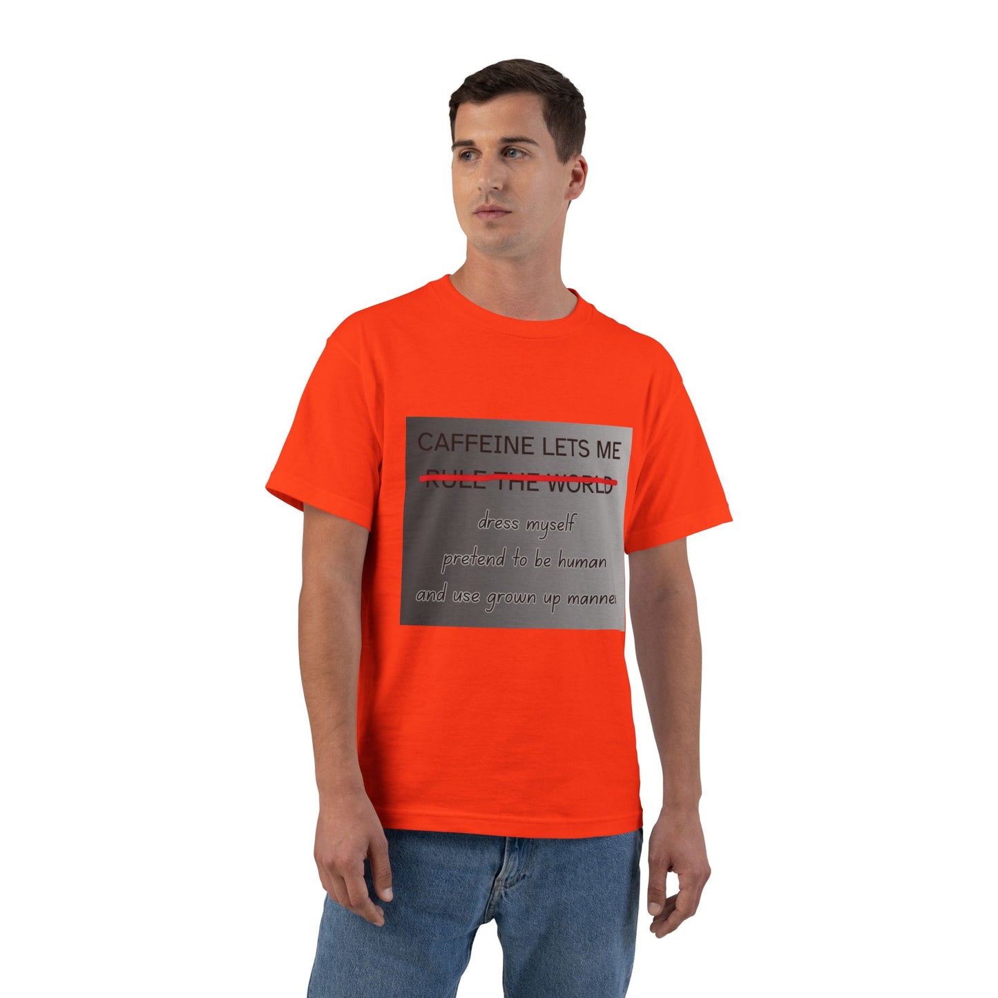 Caffeine Lets Me Men's Short-Sleeve Crewneck Tee