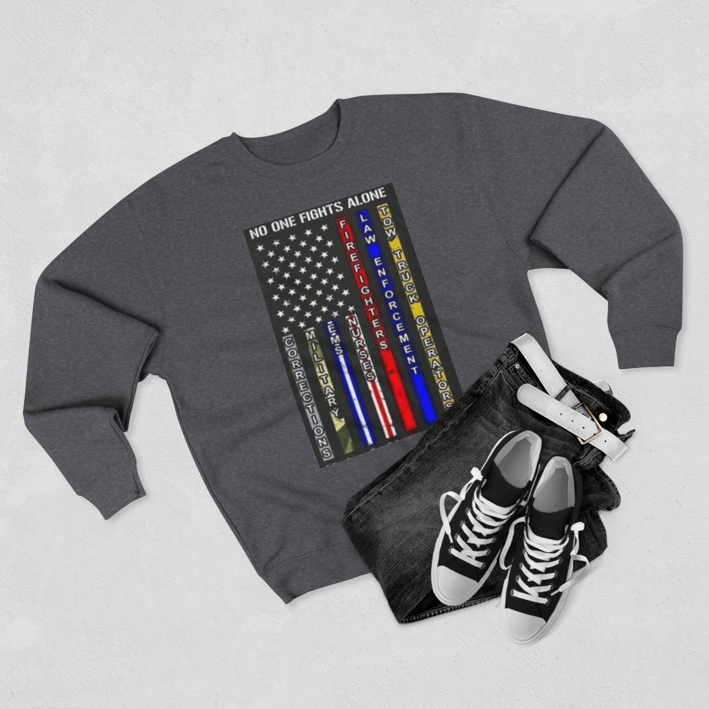 No One Fights Alone Unisex Crewneck Sweatshirt