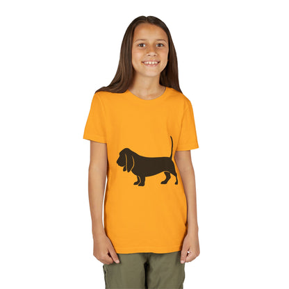 Basset Silhouette Youth Unisex Short Sleeve Crewneck Tee