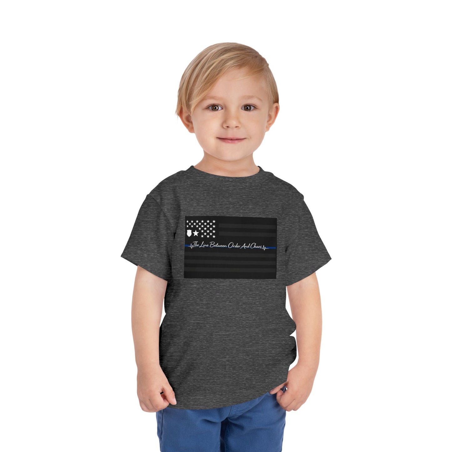 Thin Blue Line Toddler Unisex Short Sleeve Crewneck Tee
