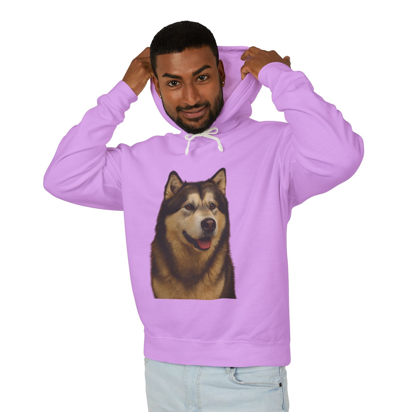 Malamute Head Unisex Lightweight Hoodie