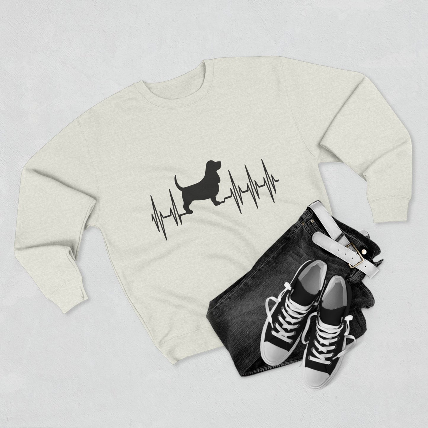 My Heart Beats For Bassets Unisex Crewneck Sweatshirt