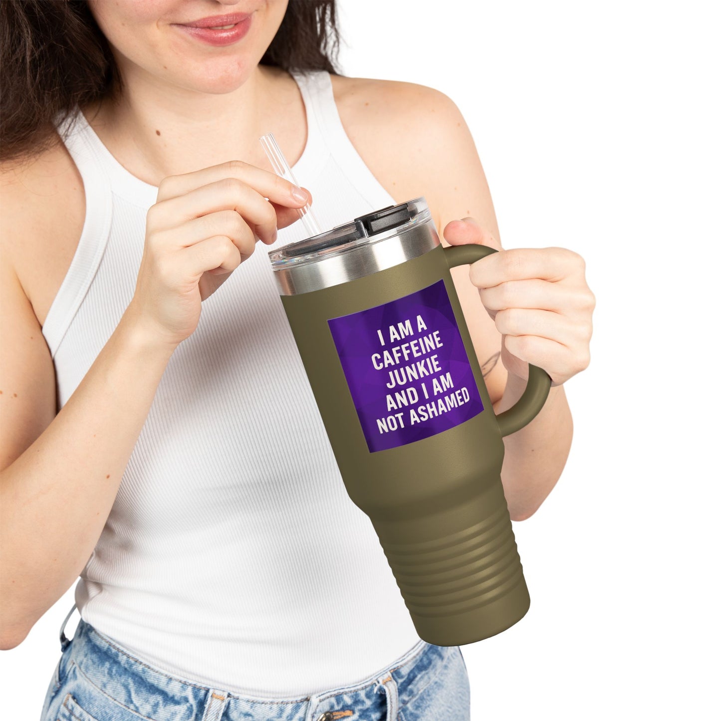Caffeine Junkie Insulated Travel Mug