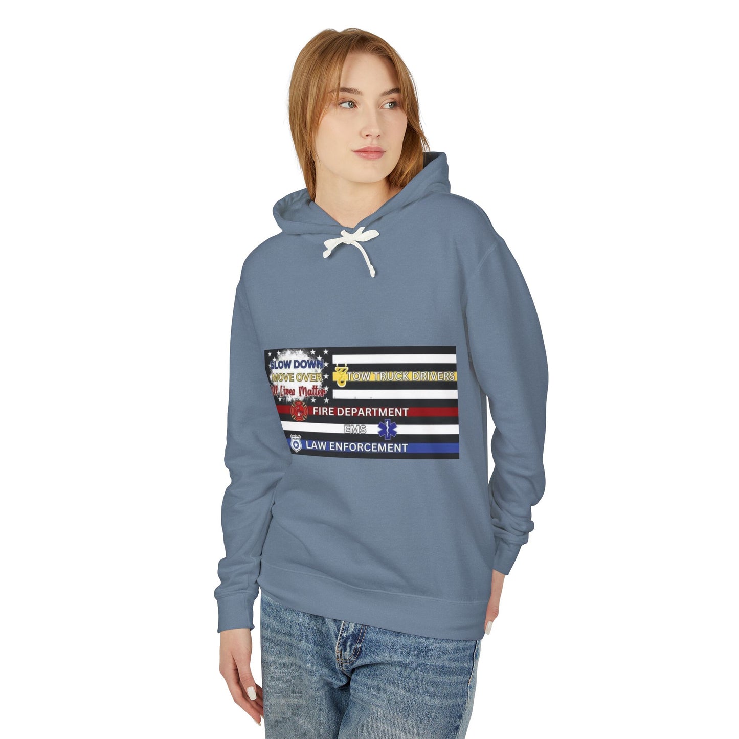 Slow Down Move Over Flag Unisex Lightweight Hoodie
