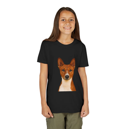 Basenji Head Youth Unisex Short Sleeve Crewneck Tee