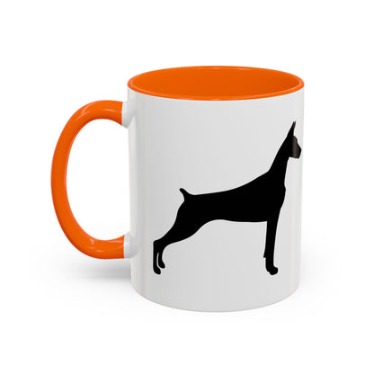 Doberman Silhouette 2-Tone Coffee Mug