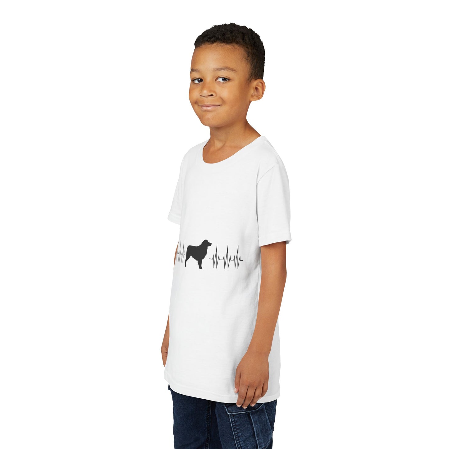 My Heart Beats For Aussies Youth Unisex Short Sleeve Crewneck Tee