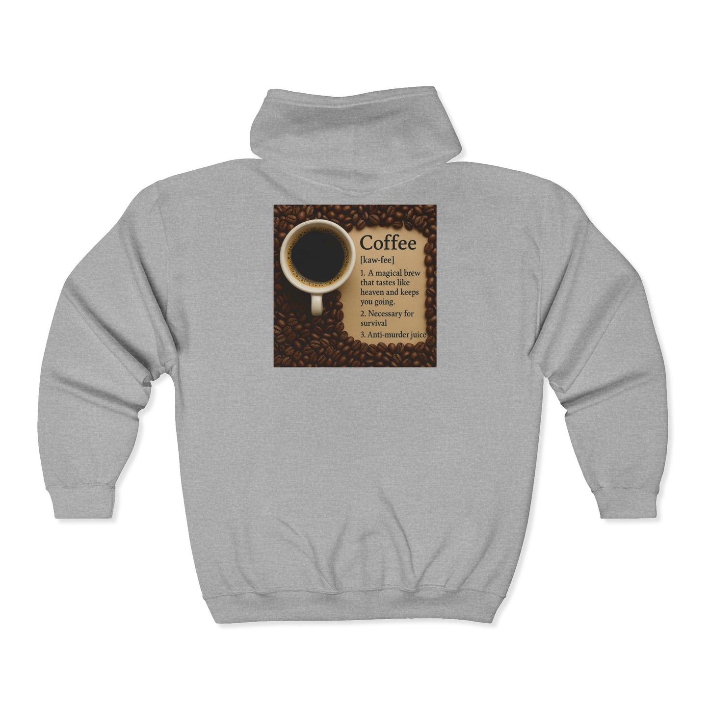 Coffee Definition Unisex Full Zip Hoodie