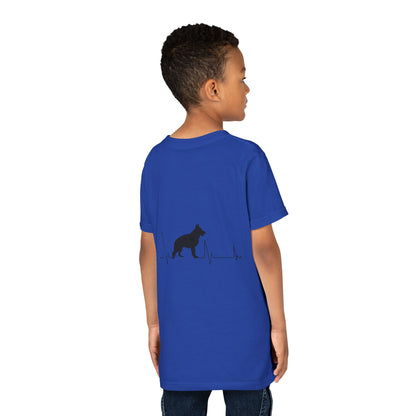 My Heart Beats For German Shepherds Youth Unisex Short Sleeve Crewneck Tee