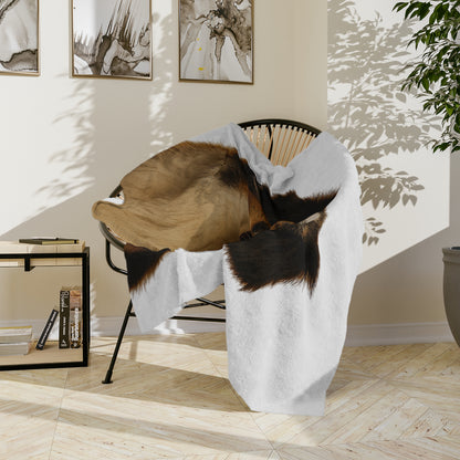 Aussie Head Velveteen Microfiber Blanket