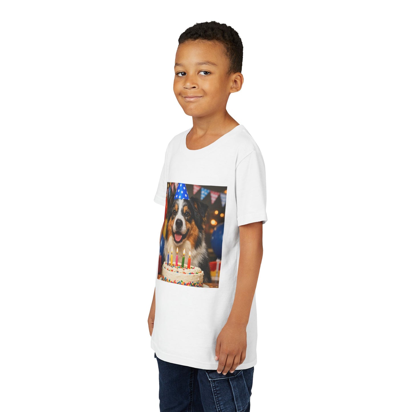 Birthday Buddy Aussie Youth Unisex Short Sleeve Crewneck Tee
