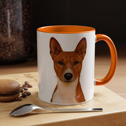 Basenji Head 2-Tone Coffee Mug