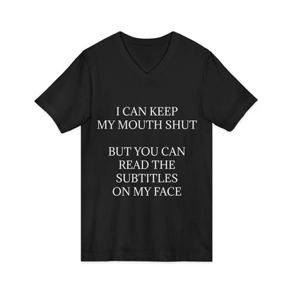 Subtitles Unisex Short Sleeve V-Neck Tee
