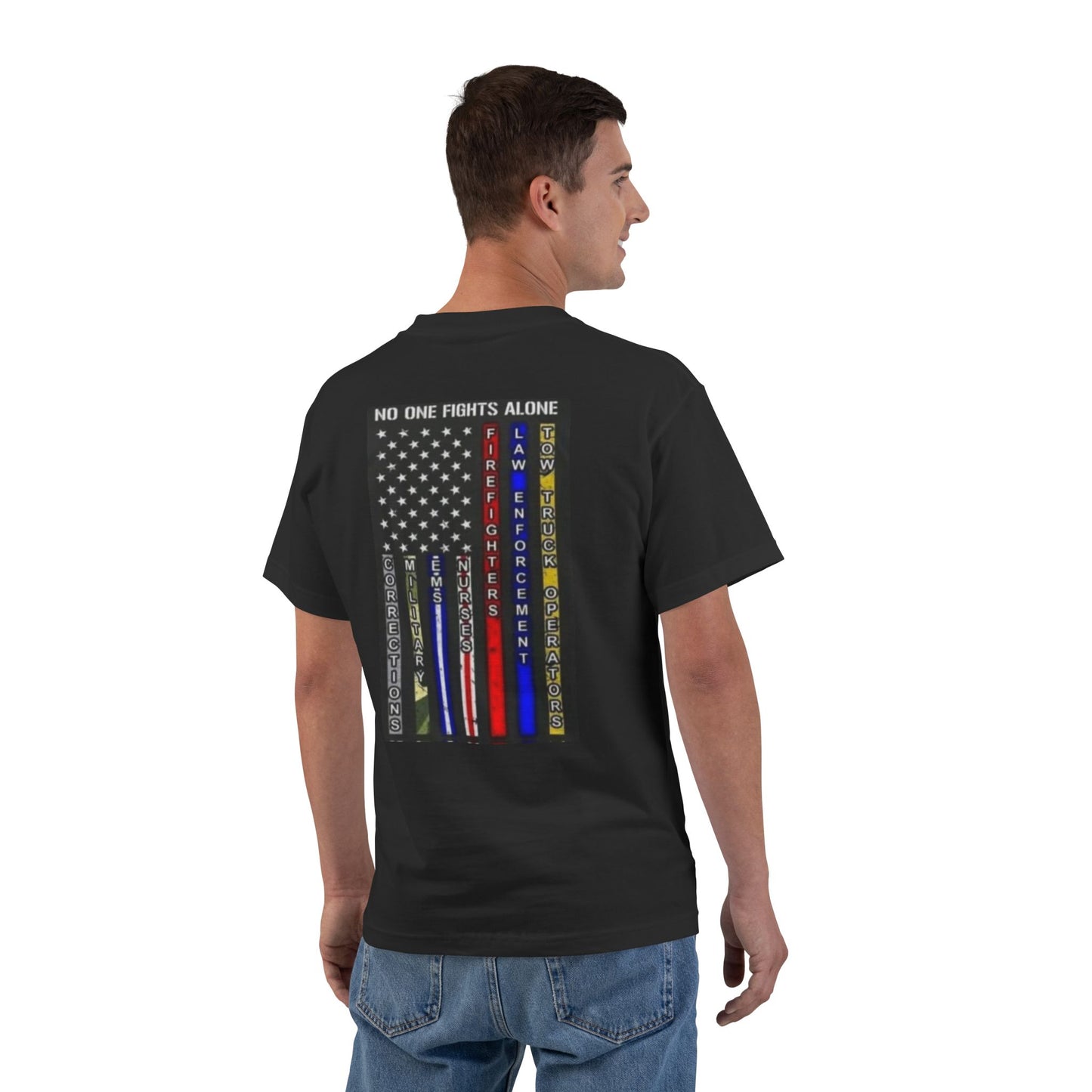 No One Fights Alone Men's Short-Sleeve Crewneck Tee