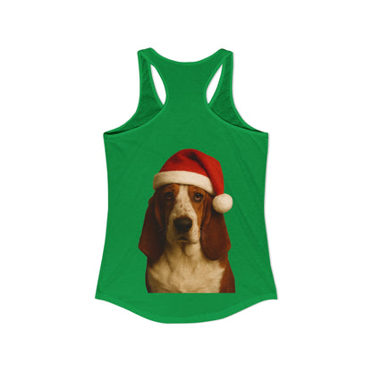 Santa Paws Basset Women's Racerback Tank