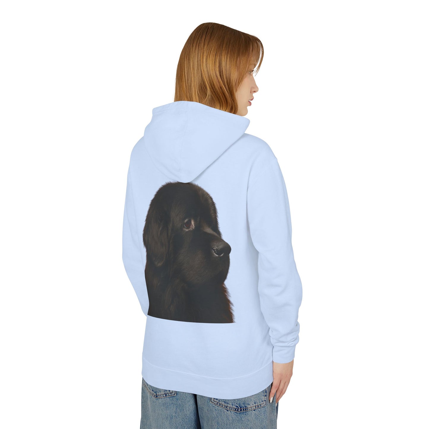 Newfie Head Unisex Lightweight Hoodie