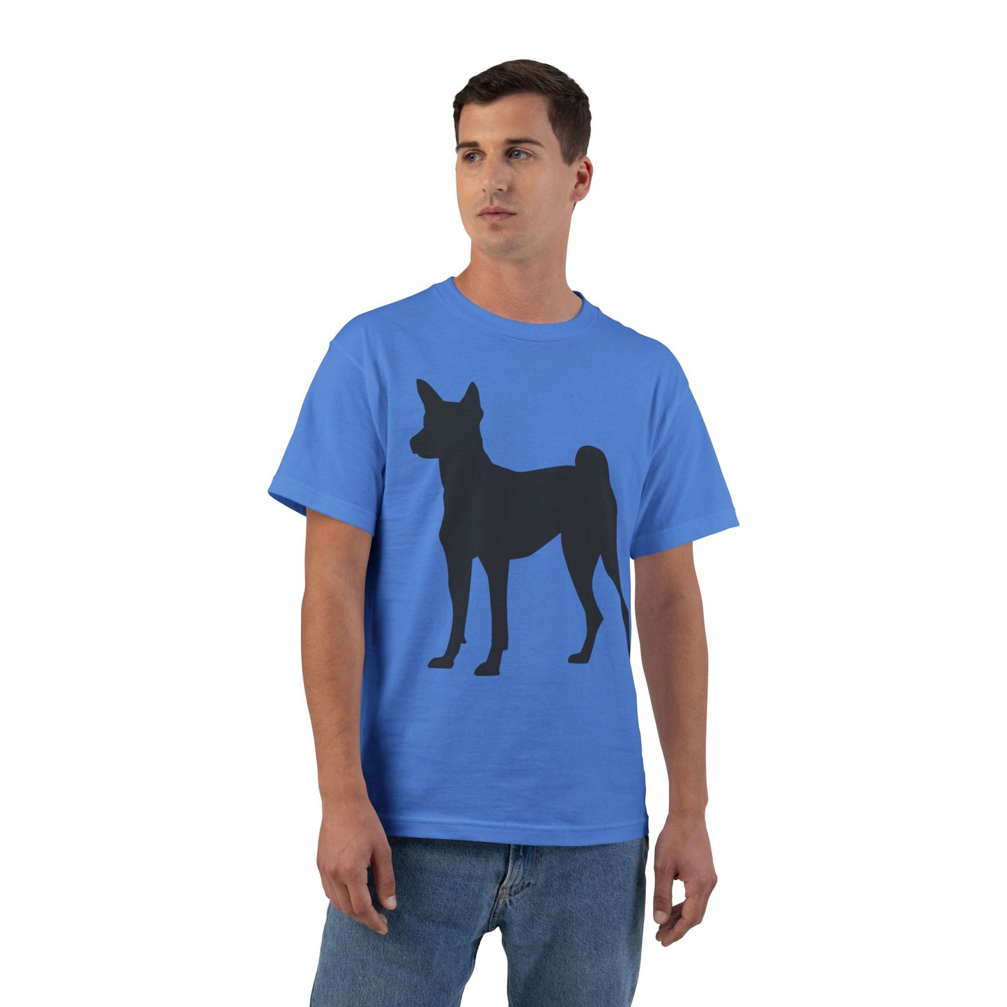 Basenji Silhouette Men's Short-Sleeve Crewneck Tee