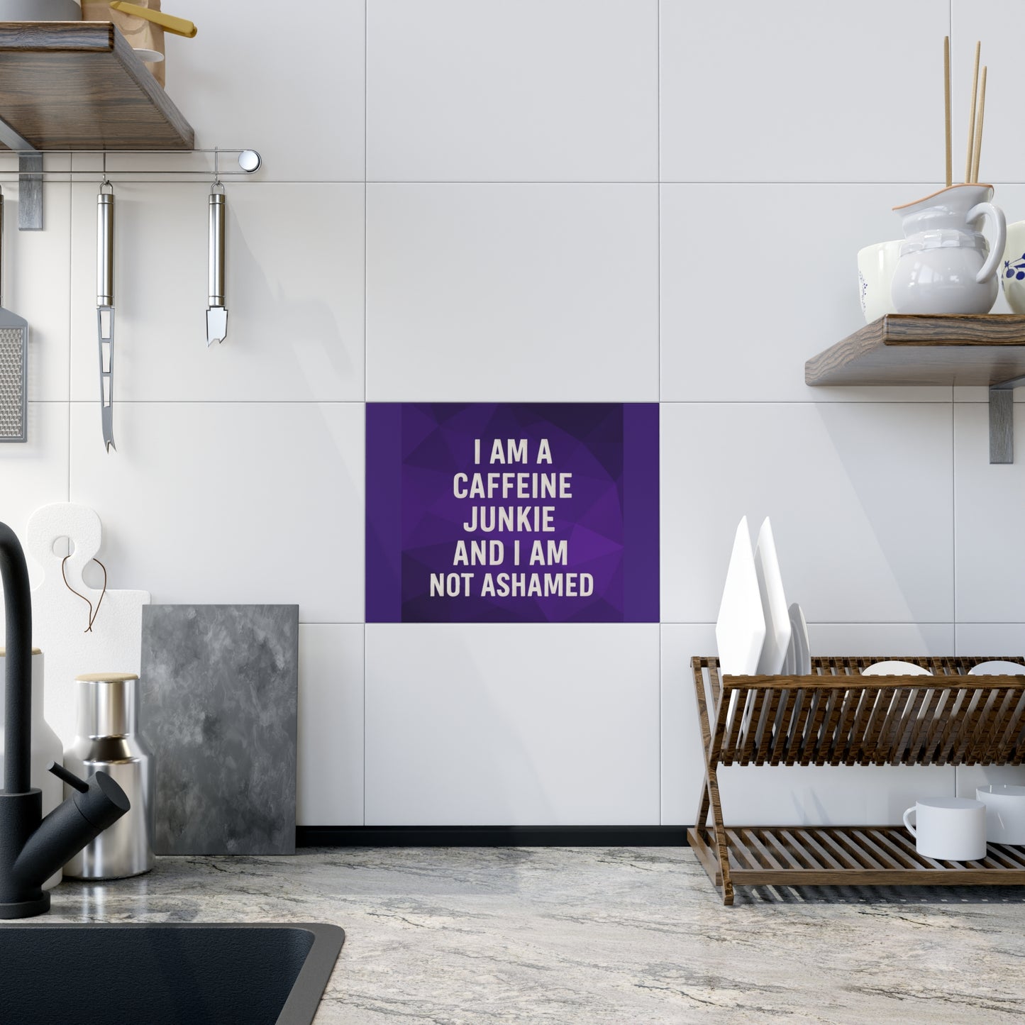 Caffeine Junkie Ceramic Photo Tile