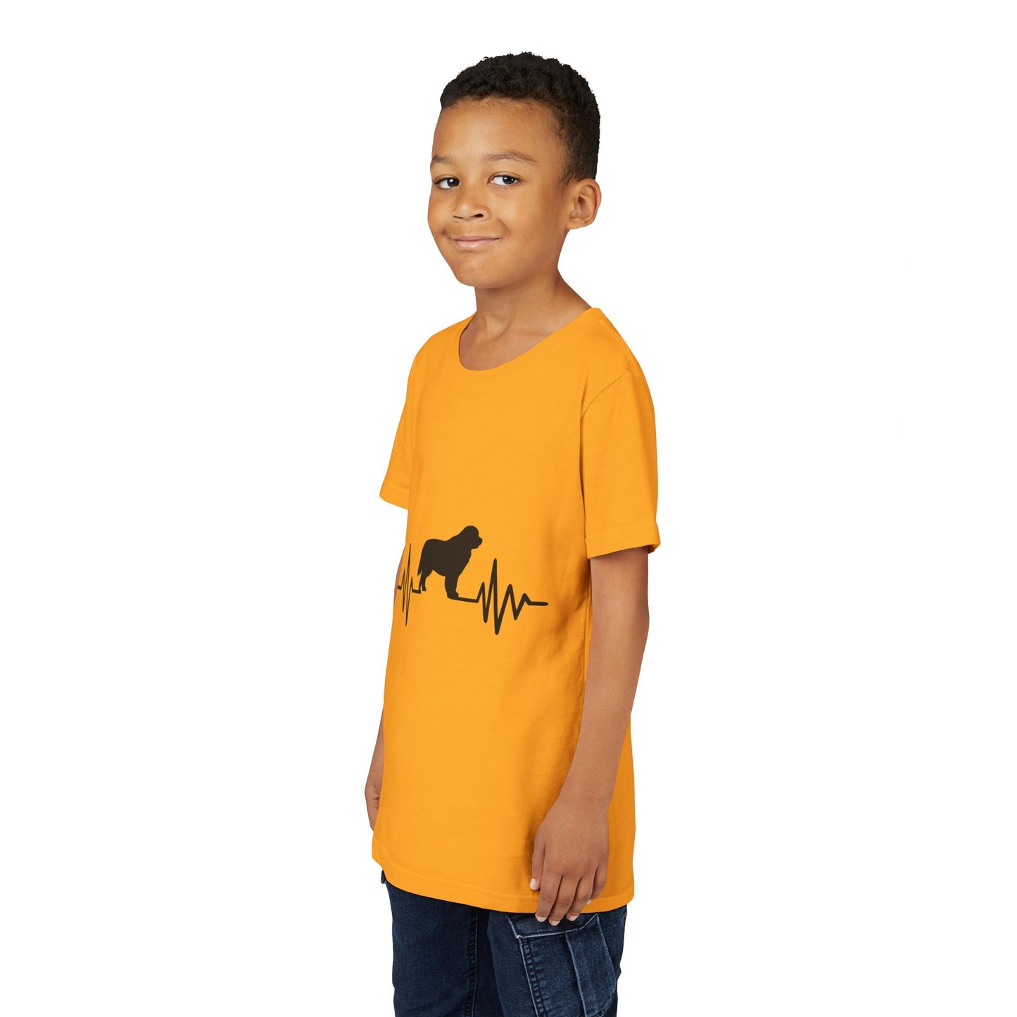 My Heart Beats For Newfies Youth Unisex Short Sleeve Crewneck Tee