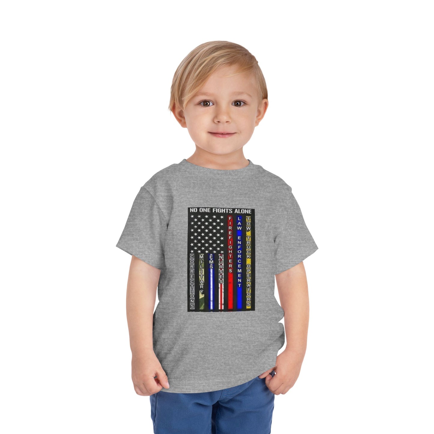 No One Fights Alone Toddler Unisex Short Sleeve Crewneck Tee