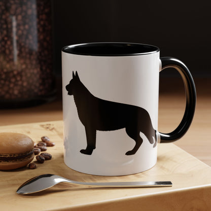 German Shepherd Silhouette 2-Tone Coffee Mug