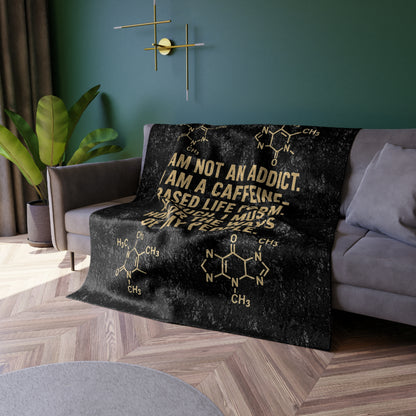 Not An Addict Crushed Velvet Blanket