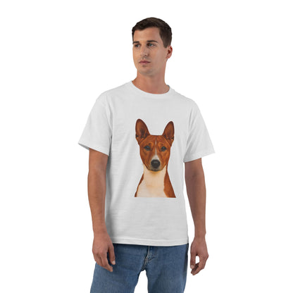Basenji Head Men's Short-Sleeve Crewneck Tee