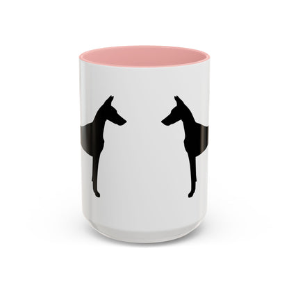 Doberman Silhouette 2-Tone Coffee Mug