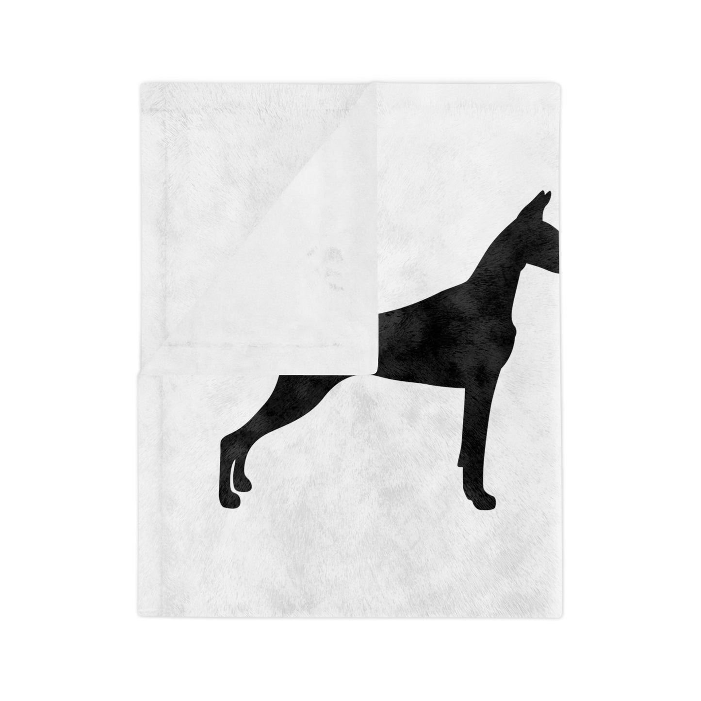 Doberman Silhouette Velveteen Microfiber Blanket