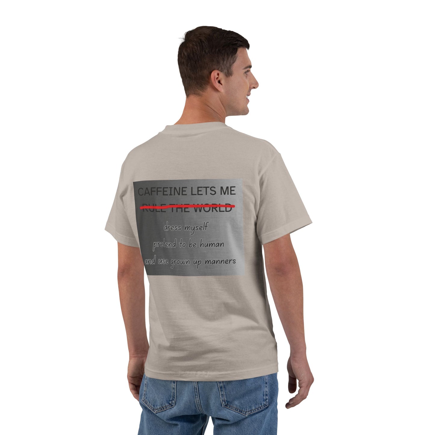 Caffeine Lets Me Men's Short-Sleeve Crewneck Tee