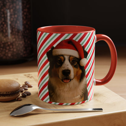 Santa Paws Aussie 2-Tone Coffee Mug