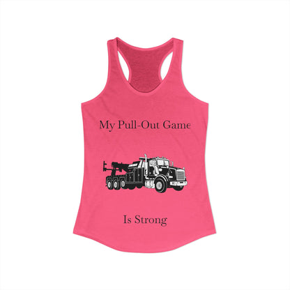 Pull Out Heavy Tow Truck Women's Racerback Tank