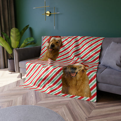 Santa Paws Golden Crushed Velvet Blanket