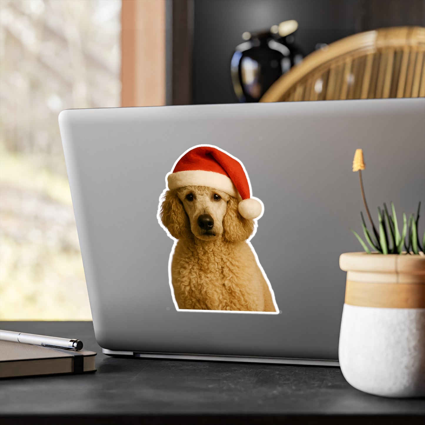Santa Paws Poodle Vinyl Decal