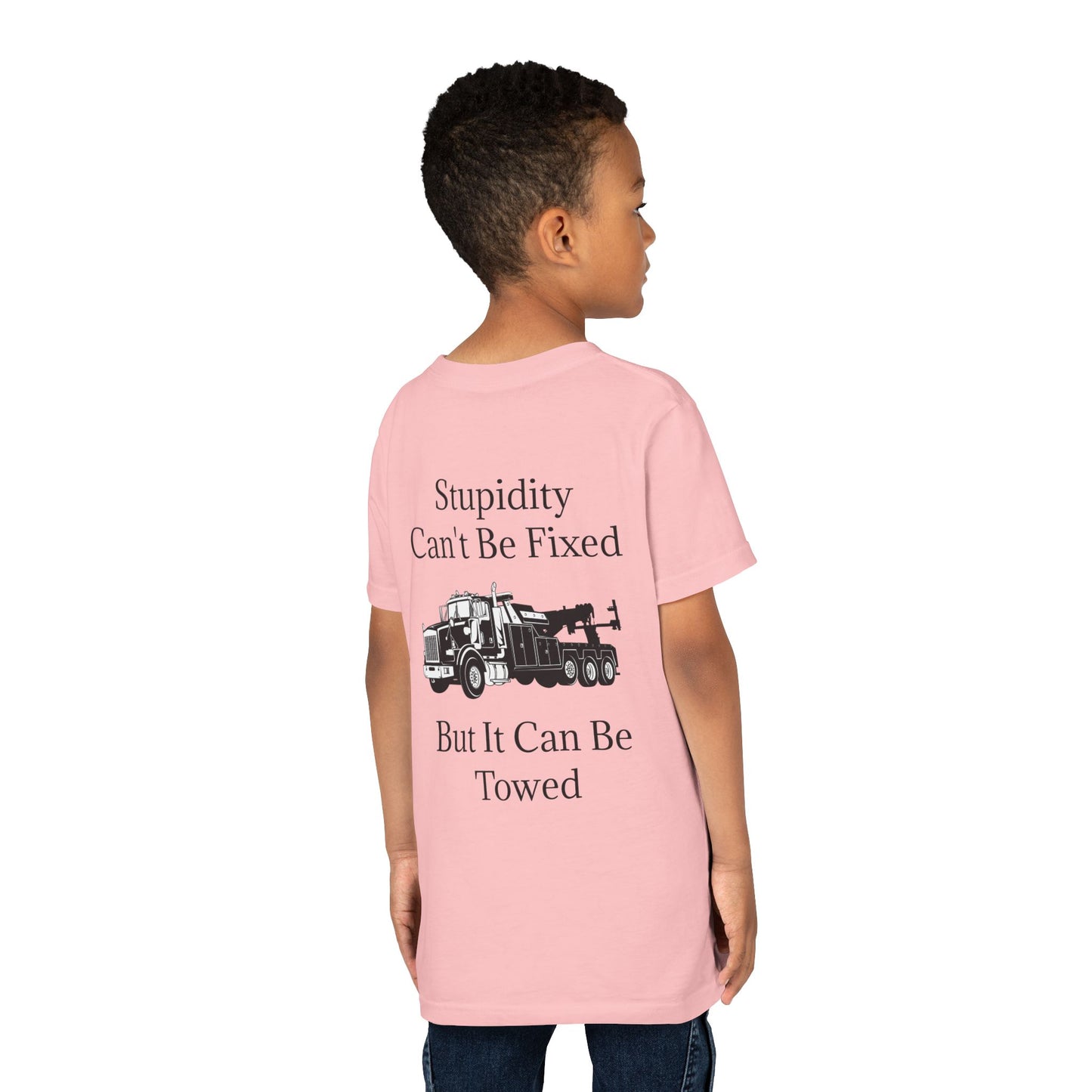 Stupidity Heavy Tow Truck Youth Unisex Short Sleeve Crewneck Tee