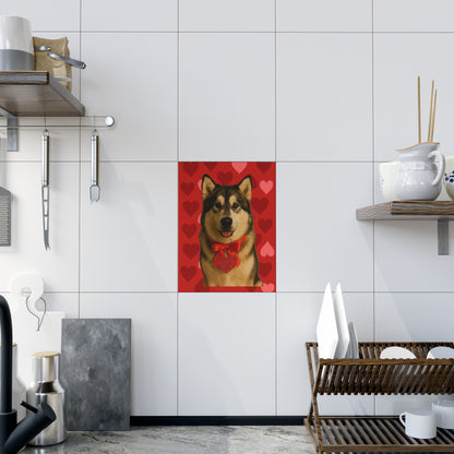 Cupid's Companion Malamute Ceramic Photo Tile