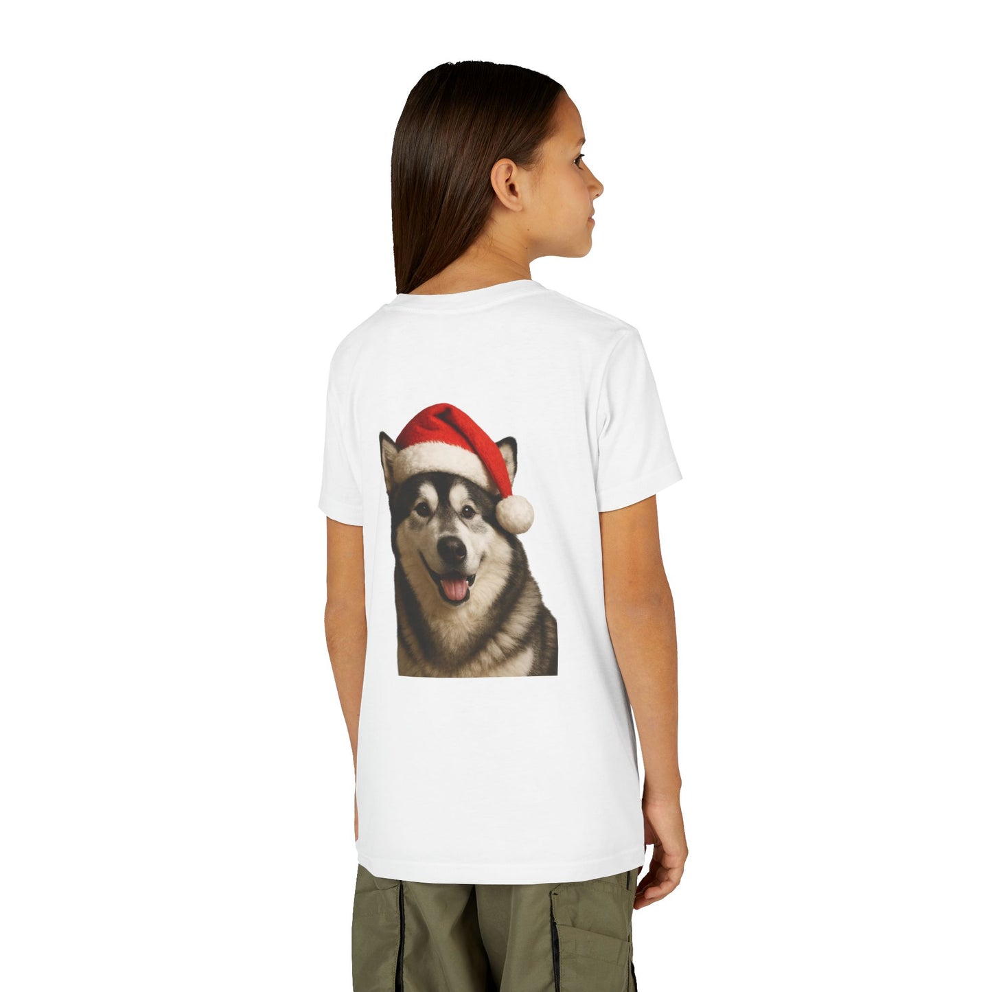 Santa Paws Malamute Youth Unisex Short Sleeve Crewneck Tee