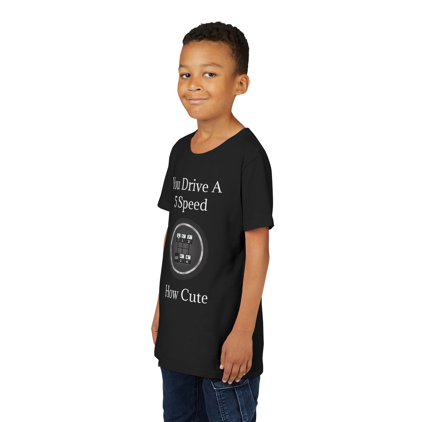 5 Speed How Cute Youth Unisex Short Sleeve Crewneck Tee