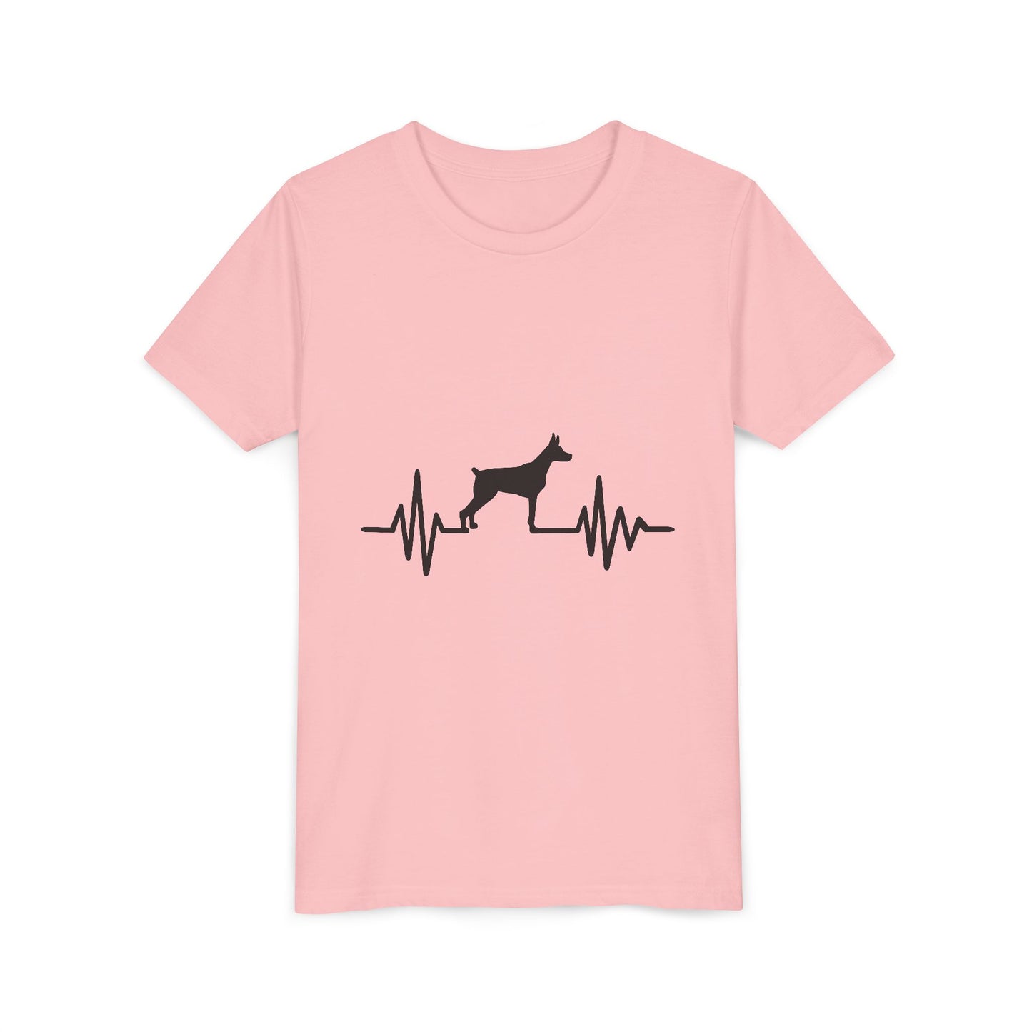 My Heart Beats For Dobermans Youth Unisex Short Sleeve Crewneck Tee