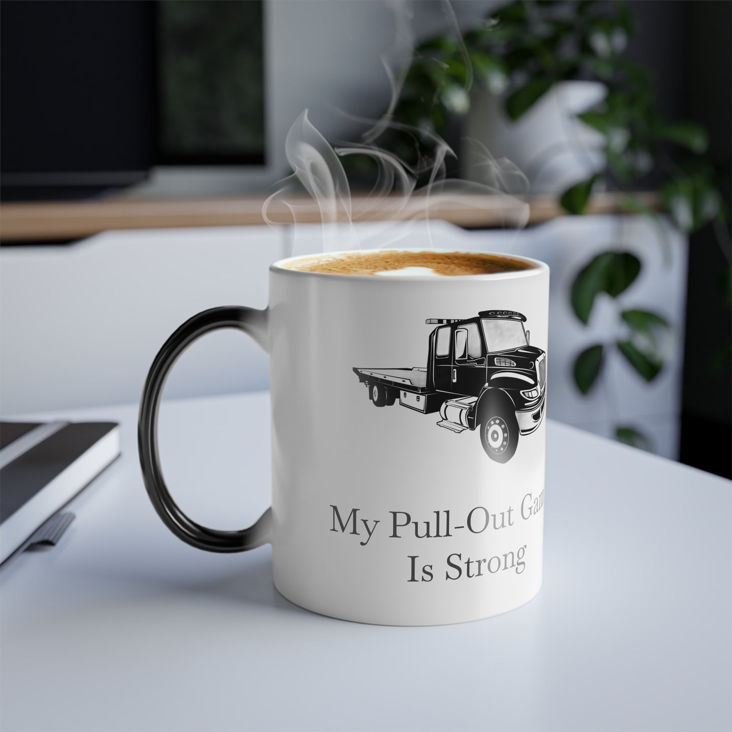 Pull Out Flatbed Tow Truck Color Changing Mug