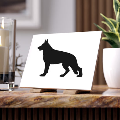 German Shepherd Silhouette Ceramic Photo Tile