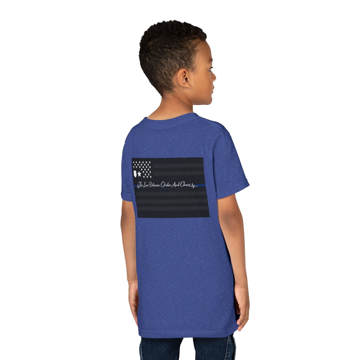 Thin Blue Line Youth Unisex Short Sleeve Crewneck Tee