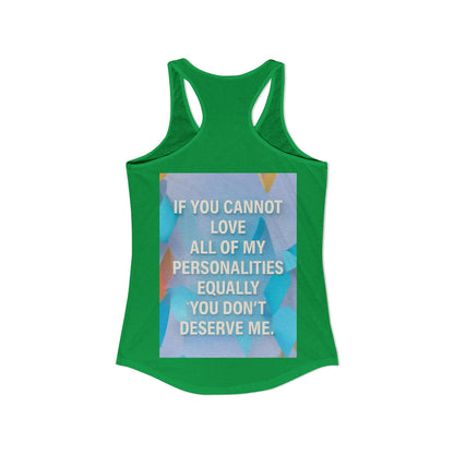 All Of My Personalities Women's Racerback Tank