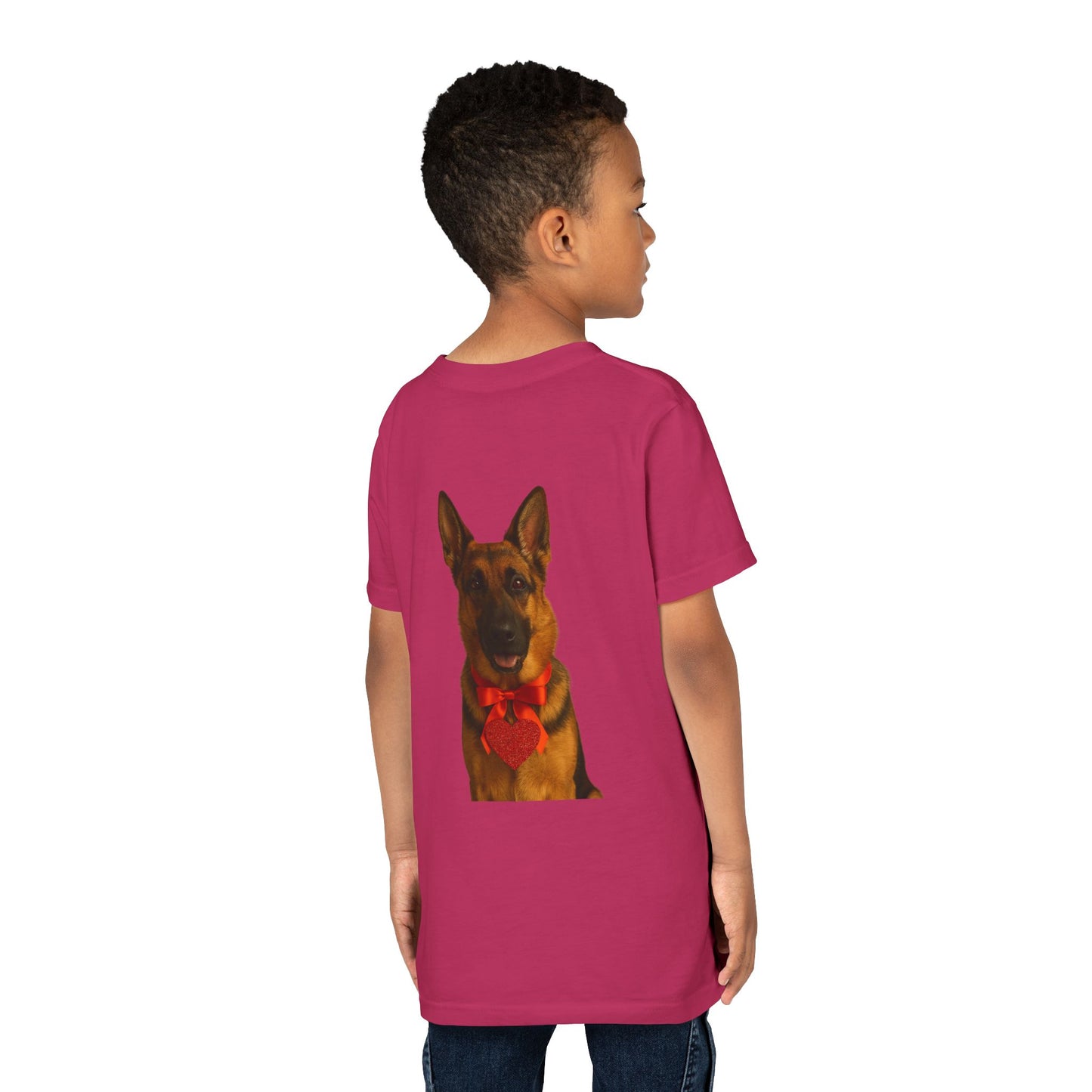 Cupid's Companion German Shepherd Youth Unisex Short Sleeve Crewneck Tee