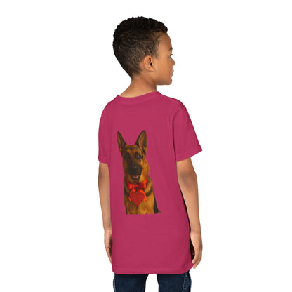 Cupid's Companion German Shepherd Youth Unisex Short Sleeve Crewneck Tee